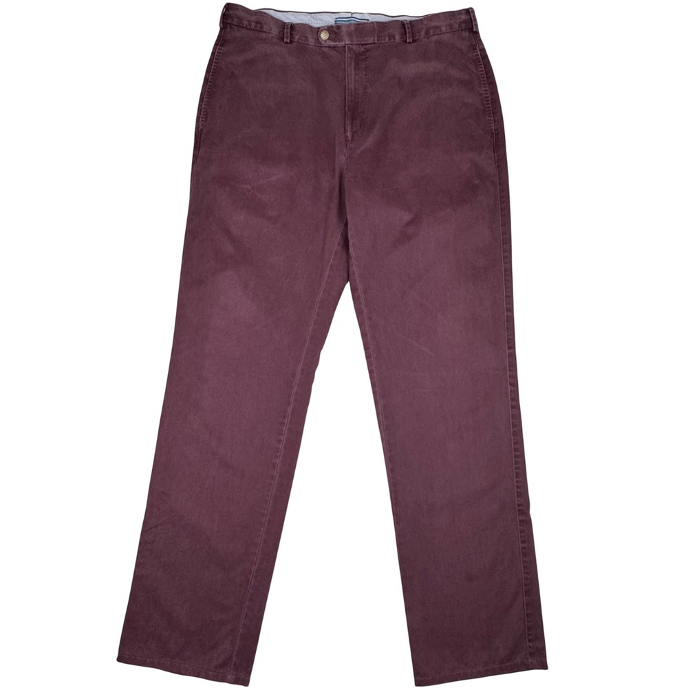 Peter Millar Chino Pants Mens‎ 35 Burgundy Red Pima Cotton Flat Front Preppy